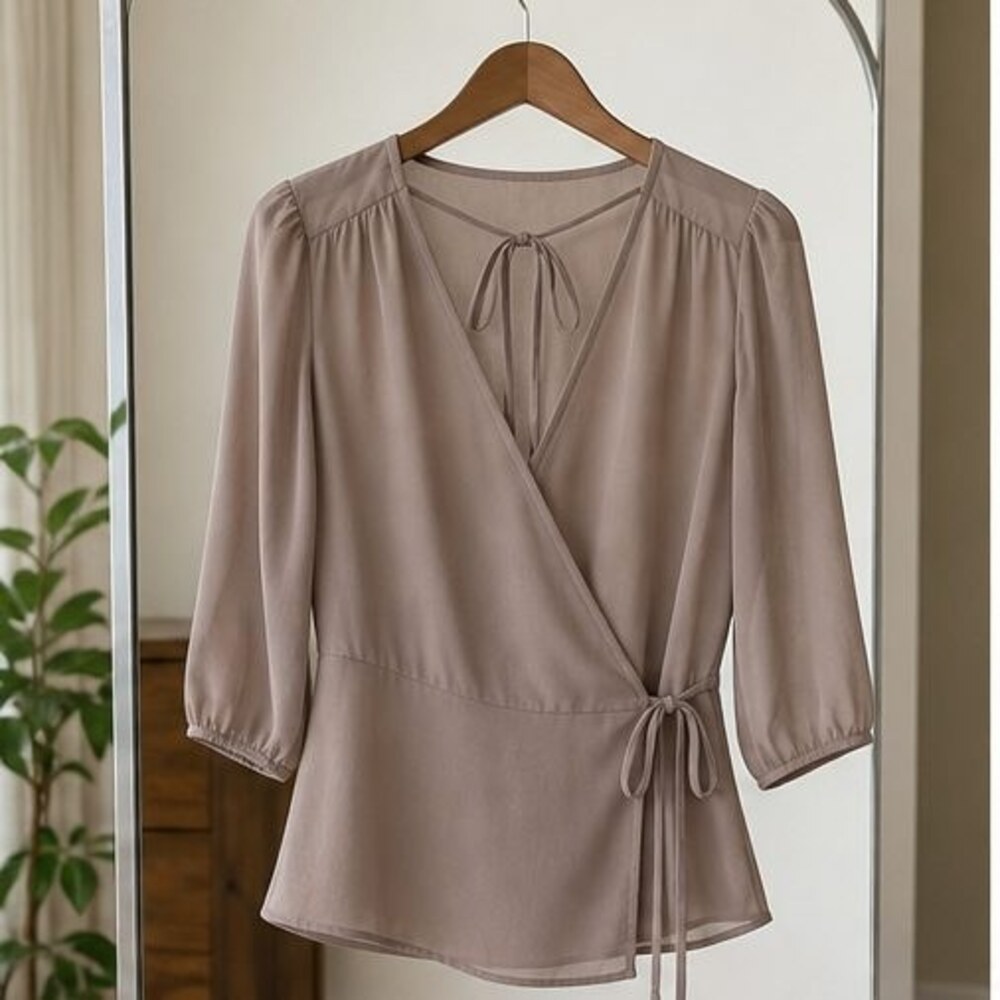 Taupe Smocked Top